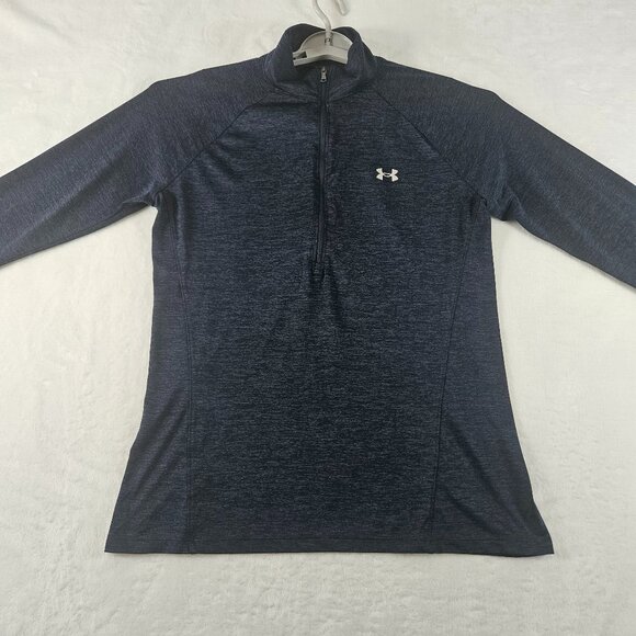 Under Armour Women's Sz L UA Tech Twist 1/2 Zip Long Sleeve Shirt 1320128 Blue - Picture 1 of 13